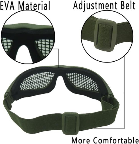 Safety Mesh Goggles - Anti Fog for Outdoor Games Sports Paintball Riding Cycling