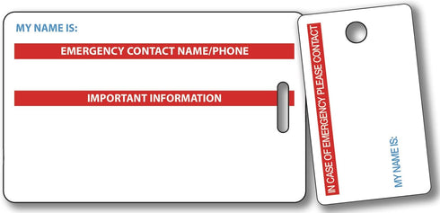 My Dog is Home Alone Pet Alert Emergency ICE ID Plastic Wallet Card and Keytag with Emergency Contact Card (Qty. 1)