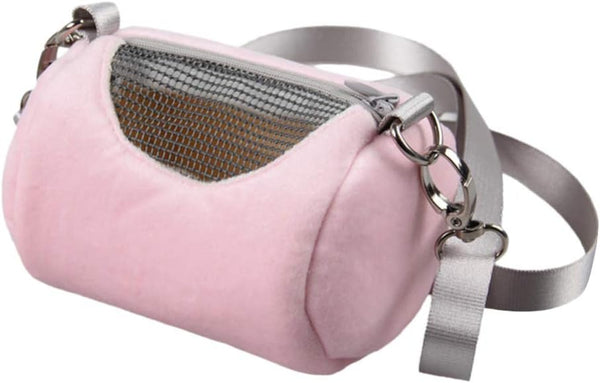 Portable Round Hamster Carry Bag, Outdoor Travel Pet Storage Bag, Pink
