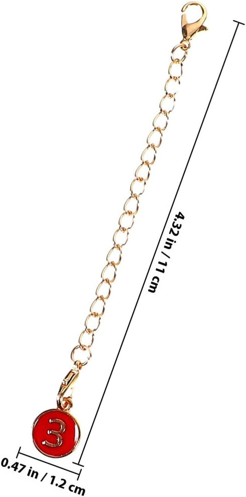10pcs Backpack Beavorty Red Metal Number Charms Chain with Lobster Claw Clasp, Delicate Hanging Pendant for Handheld