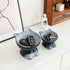 Nihow Elevated Cat/Dog Bowls: 5 Inch Ceramic Raised Food & Water Bowl Set, Elegant Gray for Protecting Pet's Spine (4.5