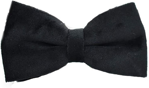 Love Dream Adjustable Velvet Dog Collar with Detachable Bowtie, Soft Comfortable Bow Tie Collars for Large Dogs, Black