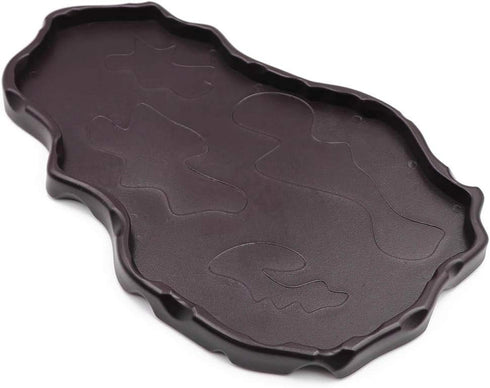 Reptile Food and Water Bowl Dish, Large Tortoise Water Bowl for Turtle, Lizard, Snake, Gecko, Ball Python, Brown