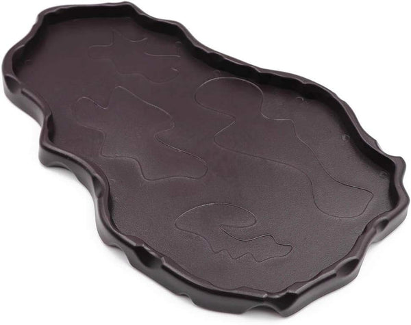 Reptile Food and Water Bowl Dish, Large Tortoise Water Bowl for Turtle, Lizard, Snake, Gecko, Ball Python, Brown