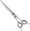 Fenice Peak 7'' Straight Dog Grooming Scissors - Purple Finger Rings, 440C Stainless Steel Pet Trimming Shears
