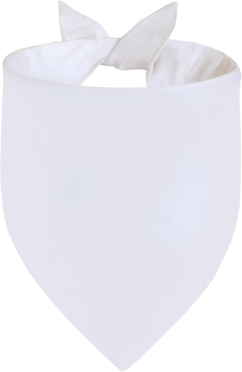 Agroon Blank Dog Bandanas White Large 1PCS, DIY Solid Cotton Scarf, Durable Triangle
