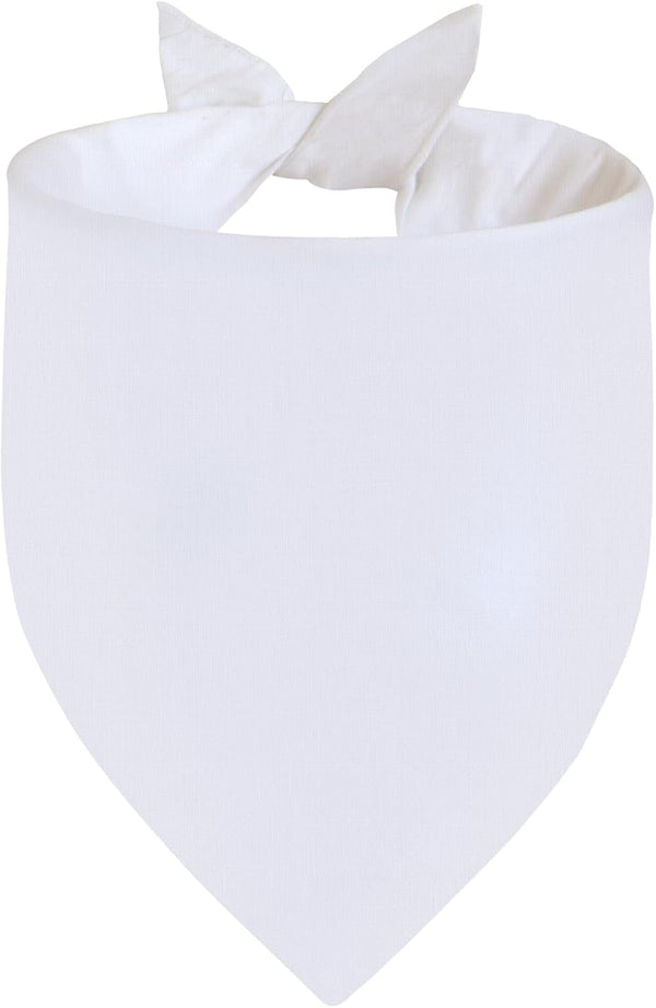 Agroon Blank Dog Bandanas White Large 1PCS, DIY Solid Cotton Scarf, Durable Triangle