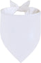 Agroon Blank Dog Bandanas White Large 1PCS, DIY Solid Cotton Scarf, Durable Triangle