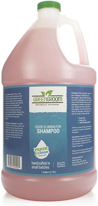Green Groom Odor Eliminator Dog Shampoo - 1 Gallon, All Natural Ingredients, Powerful Deodorizing Formula