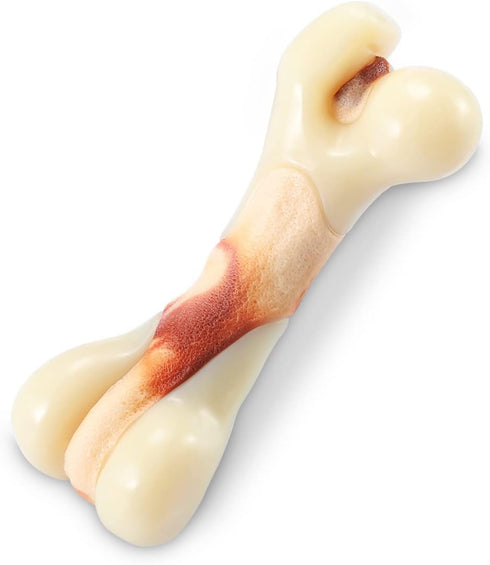 Tikaton Indestructible Dog Chew Toys for Aggressive Chewers, Beef Flavor Durable Teething Bones for Puppies