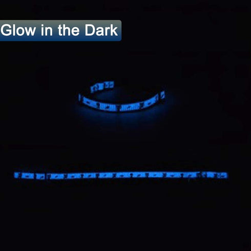 2 Pack Glow in The Dark Cat Collar with Bell, Breakaway Safety Cat Puppy Collars with Pendant Light Blue and Pink