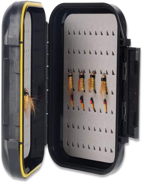 ORIONE Waterproof Portable Fly Fishing Box Easy Grip Foam Jig,Fly Fishing Case,Large Capacity and Pocket Sized,Fly Boxes for Fly Fishing and Trout,Ice Fishing Tackle Boxs for Fly Iures by ORIONE