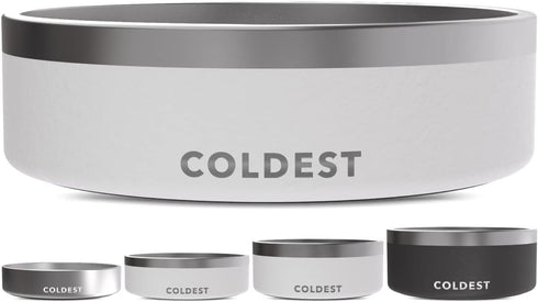 Coldest Dog Bowl - Large Anti Rust Metal & Non Slip Heavy Duty Insulated Dog Bowl for Food and Water