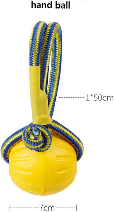 Rope-Ball Pet Toys, Durable Rubber Ball, Indestructible Chew Toy for Outdoor Training