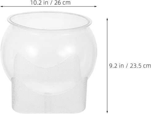 HOOWIFFY Desktop Ecological Fish Tank Aquarium Bowl, Shatter-Resistant Plastic Fish Container with Micro Landscape