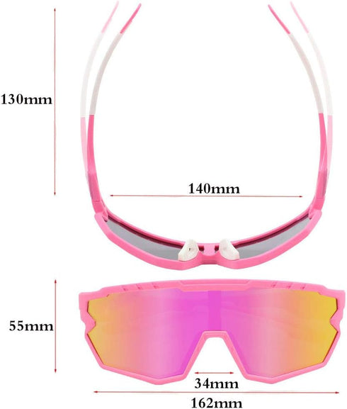 Sports Polarized Sunglasses for Adults and Youth - Cycling, Softball, Baseball, Fishing, Ski, Golf