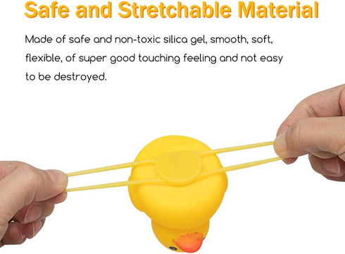 wonuu Rubber Duck Toy Car Ornaments, Yellow Duck Dashboard Decorations, Squeeze Duck Bicycle Horns with Propeller Helmet