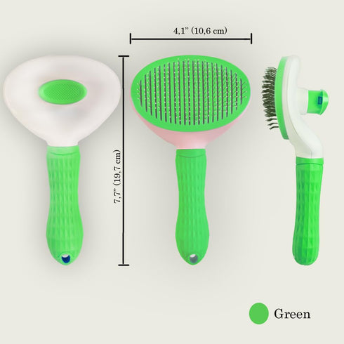 Self-Cleaning Slicker Brush: Dog and Cat Grooming Tool for Shedding, Removing Loose Hair, Fur, Mats, and Knots