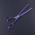 Professional Dog Grooming Scissor Kit - Purple Dragon 7.0 inch Hair Cutting, Curved & Chunker Shears with Bag