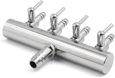 Stainless Steel Aquarium Fish Tank 4 Ways Air Flow Splitter Lever Control Valve