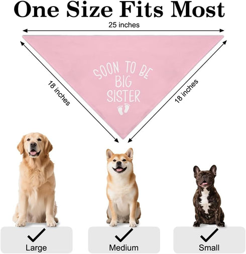 Vgrti Soon to be Big Sister Funny Dog Bandana Pregnancy Announcement, Girl Dog Bandana, Pet Scarf Accessories for Dogs