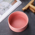 Pink Ceramic Elevated Raised Cat Bowl with Wood Stand, No Spill Pet Food Water Feeder for Cats and Small Dogs