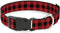 Buckle-Down Plastic Clip Collar - Buffalo Plaid Black/Red - 1" Wide, Fits 15-26" Neck - Large