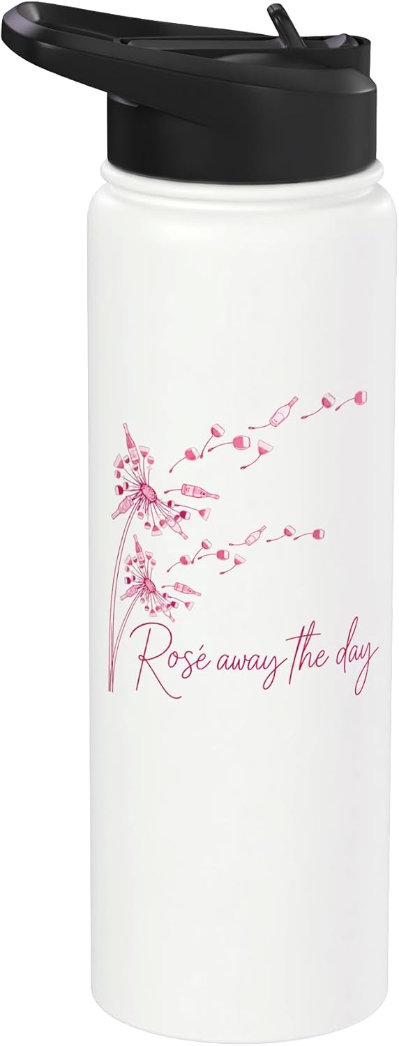 Mother Mom Love Wine Drinking Women Woman Gifts Rose Away The Day Summer Patio Wine Drinker Cute Vino Lover Stainless