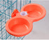 Double Dog Bowls, Dual Pets Bowls Hanging Pet Bowl Dual Use Pet Food and Water Feeder Plastic Pets Food Water Bowl Feeder for Small Medium Dogs Cats for Crates Cages ()
