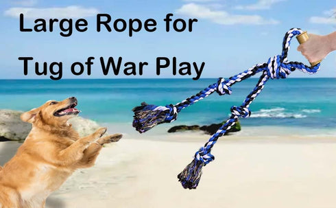 Large Dog Rope Toys for Aggressive Chewers, Heavy Duty Tug of War Rope for Medium and Large Breeds