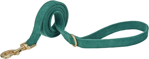 Soft Corduroy Fibric Dog Leash, 5 Feet Length Lead with Heavy Duty Rotating Hook, for Medium Large Dogs.(M,Green)
