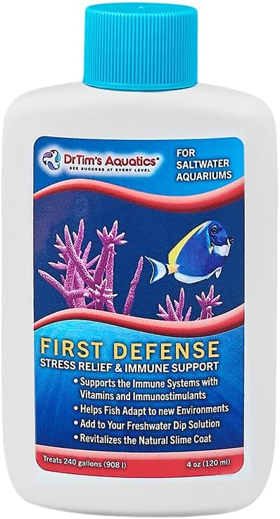 DrTim's Aquatics First Defense for Saltwater Aquariums, 4 oz, Stress Relief & Immune Support