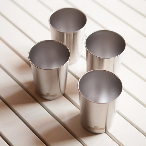 Stainless Steel 10 oz Cups Tumbler (4 Pack) - Stackable Durable Metal Drinking Glasses