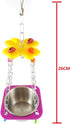Pet Bird Food Feeding and Drinking Hanging Cup, Stainless Steel Coop Hanger Cup for Parrot Cage Budgie (Small)
