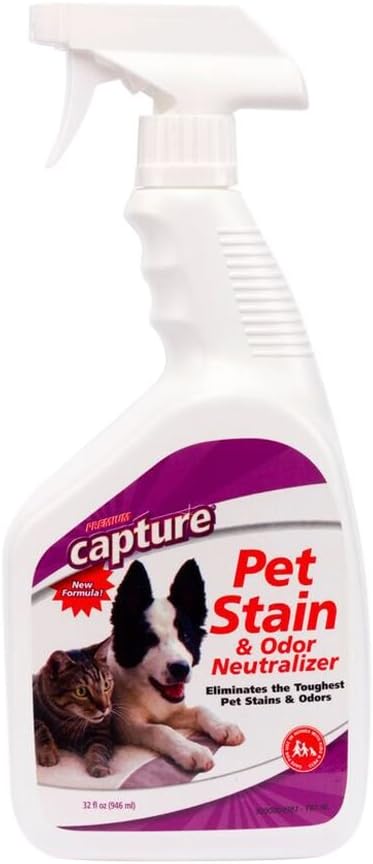 Capture Pet Stain & Odor Neutralizer, 32oz Portable Spray Bottle for Carpet, Wood, Leather, Upholstery, and More