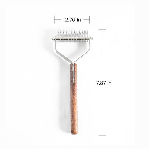 Jzswiepa 2 20-Blades Pet Dematting Rake with Sided Professional Pet Grooming Rake for Dogs and Cats Deshedding Detangle
