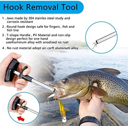 Sosation 134 Pcs Fishing Tool Kit - Fishing Pliers, Gear, Equipment, Fish Hook Remover, Lures, Lip Gripper