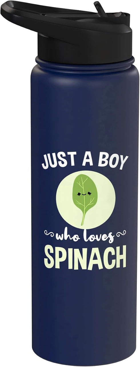 Just A Boy Who Loves Spinach Stainless Steel Insulated Water Bottle