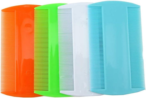 Honbay 4 Packs Double Sided Pet Combs, Fine Tooth Grooming Combs for Cat Dog