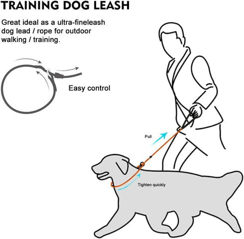 Dog Leash, Strong Lightweight Pet Training Leash for Small, Medium, or Large Dogs, Slip Leads (Black, 4ft)
