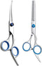 Maxshop Dog Grooming Scissors Kit, 7 Inch Professional 2 Pack Heavy Duty Titanium Stainless Steel Rounded Tip Curved