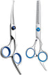 Maxshop Dog Grooming Scissors Kit, 7 Inch Professional 2 Pack Heavy Duty Titanium Stainless Steel Rounded Tip Curved