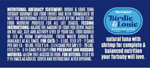 Pack 3 Oz 24 Birdie & Louie Tuna Tuesday/Seafood Sunday Variety Wet Cat Food Gourmet Entrees Cans Bulk Case of Cans