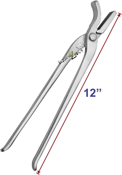 12" Clincher Trimming, Horse Shoe Care Farrier Tool - Heavy Duty Vanadium Steel Hoof Nail Pliers for Precise Nail
