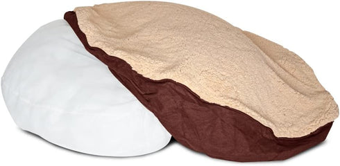 Floppy Dawg Universal Round Dog Bed Replacement Cover, Removable and Machine Washable, Large 36W, Brown