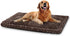 Washable Dog Bed Mat, Reversible Dog Crate Pad Soft Fluffy Pet Mattress for Large Medium Small Dogs, 41 x 27 Inch, Brown
