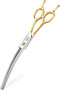 JASON Curved Thinner Dog Scissors, Ergonomic Grooming Shears, 440C Stainless Steel for Professional Use