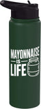 Fraxoweb Mayonnaise Is Life Funny Foodie Lover Stainless Steel Insulated Water Bottle
