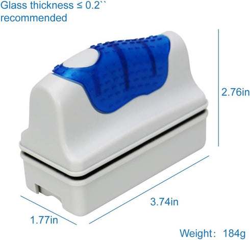 Jasonwell Magnetic Glass Cleaner Scrubber for Aquarium Fish Tank - Algae Clean Brush (M)