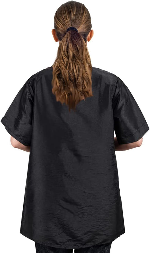 Dog Grooming Smock with Full Zipper, Non-Sticky Hair Pet Groomer Smock Cosmetic Smock Hair Stylist Barber Jacket (M, Black)